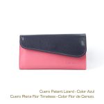 Billetera de Dama color Morado de Cuero Animal Print RFID