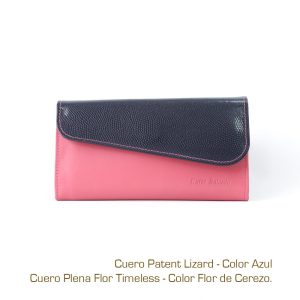 Billetera de Dama color Morado de Cuero Animal Print RFID