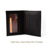 Porta Tarjetas de Crédito de Cuero Negro RFID