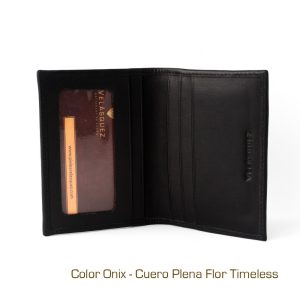 Porta Tarjetas de Crédito de Cuero Negro RFID