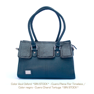 Cartera de Cuero Frame color Azul Marino