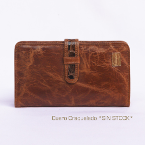 Billetera para Dama de Cuero Craquelado RFID