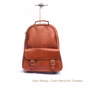 Mochila con Ruedas de Cuero Vacuno