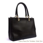 Cartera Negra de Cuero Vacuno
