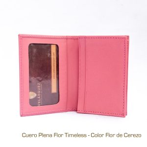 Tarjetero para ID y Tarjetas Personales de Cuero Vacuno