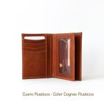 Billetera Vertical con Micas de Cuero Vacuno RFID
