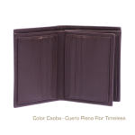 Billetera Vertical de 3 Cuerpos de Cuero Vacuno RFID