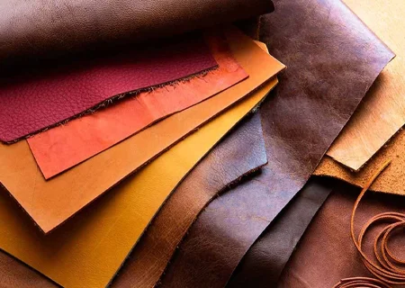 Muestras de cuero vacuno, colores y acabados